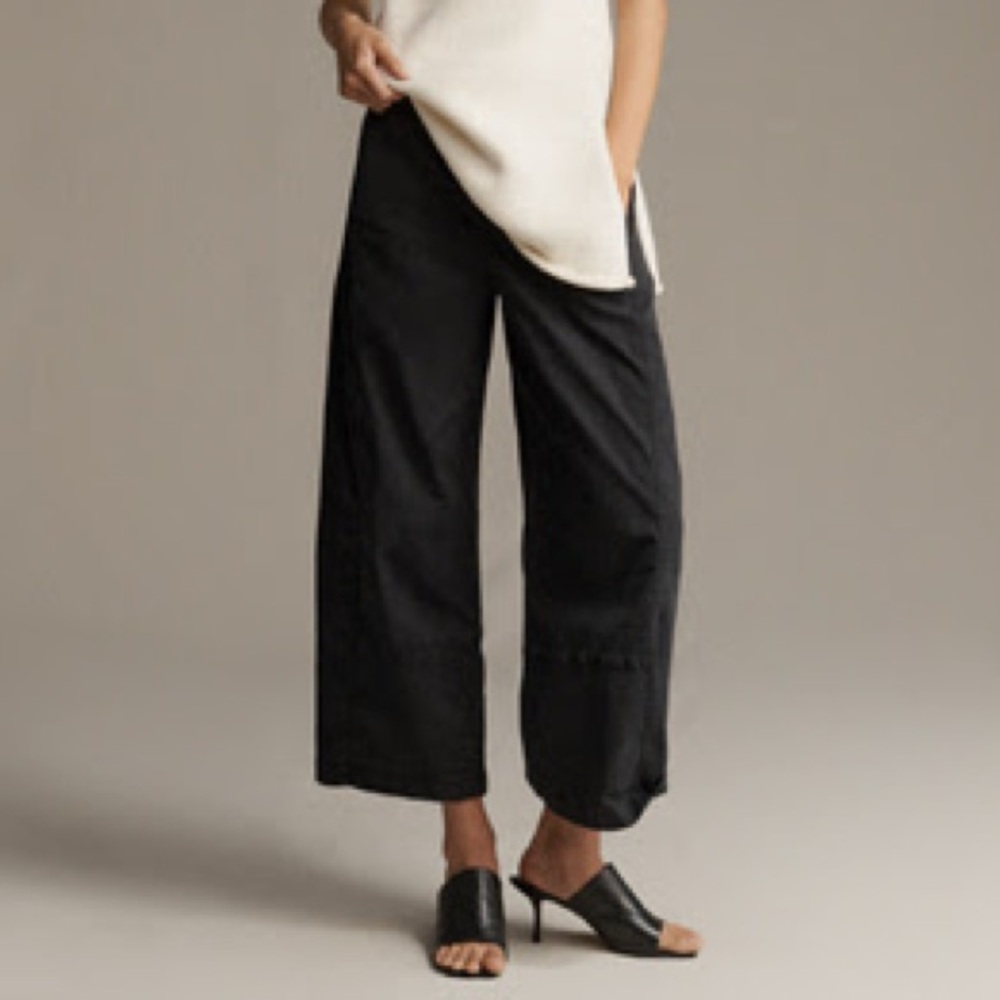 THE IZZIE RELAXED PULL-ON BARREL PANTS BY PILCRO: TWILL EDITION